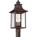 Myhouse Lighting Quoizel - CCR9010CU - Three Light Outdoor Post Lantern - Chancellor - Copper Bronze