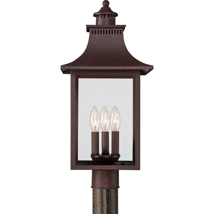 Myhouse Lighting Quoizel - CCR9010CU - Three Light Outdoor Post Lantern - Chancellor - Copper Bronze