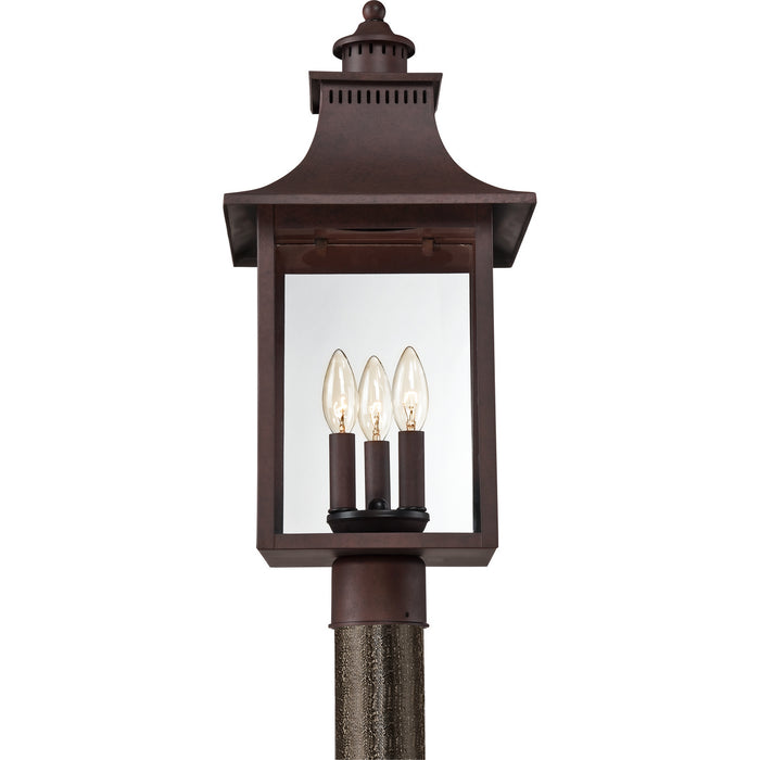 Myhouse Lighting Quoizel - CCR9010CU - Three Light Outdoor Post Lantern - Chancellor - Copper Bronze