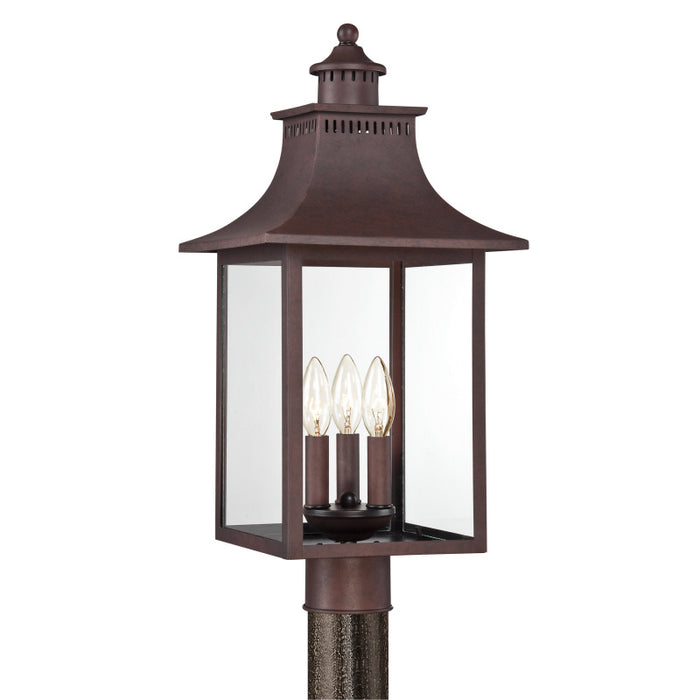 Myhouse Lighting Quoizel - CCR9010CU - Three Light Outdoor Post Lantern - Chancellor - Copper Bronze