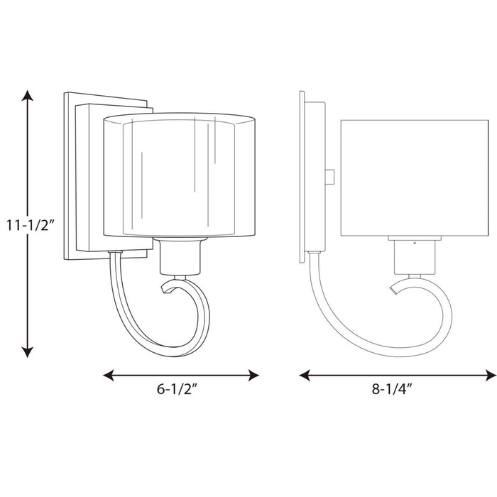 Myhouse Lighting Progress Lighting - P2041-09 - One Light Bath - Invite - Brushed Nickel