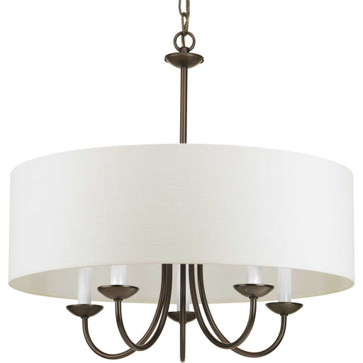 Myhouse Lighting Progress Lighting - P4217-20 - Five Light Chandelier - Drum Shade - Antique Bronze