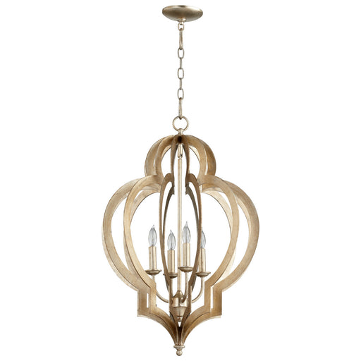 Myhouse Lighting Cyan - 05971 - Four Light Chandelier - Vertigo - Silver Leaf