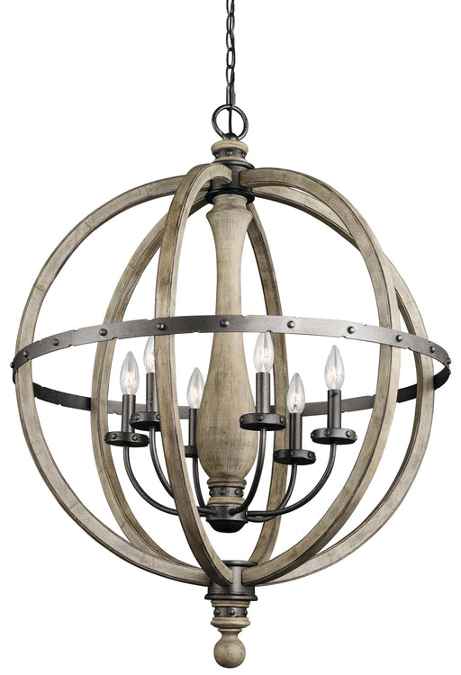 Myhouse Lighting Kichler - 43327DAG - Six Light Chandelier - Evan - Distressed Antique Gray