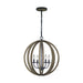 Myhouse Lighting Visual Comfort Studio - F2935/4WOW/AF - Four Light Pendant - Allier - Weathered Oak Wood / Antique Forged Iron