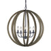 Myhouse Lighting Visual Comfort Studio - F2936/5WOW/AF - Five Light Pendant - Allier - Weathered Oak Wood / Antique Forged Iron