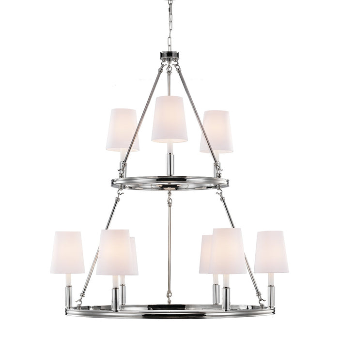 Myhouse Lighting Visual Comfort Studio - F2937/3+6PN - Nine Light Chandelier - Lismore - Polished Nickel