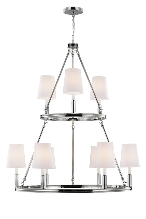 Myhouse Lighting Visual Comfort Studio - F2937/3+6PN - Nine Light Chandelier - Lismore - Polished Nickel