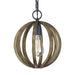 Myhouse Lighting Visual Comfort Studio - P1302WOW/AF - One Light Mini Pendant - Allier - Weathered Oak Wood / Antique Forged Iron