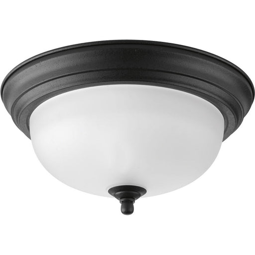 Myhouse Lighting Progress Lighting - P3924-80 - One Light Flush Mount - Dome Glass - Alabaster - Forged Black