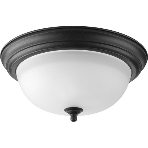 Myhouse Lighting Progress Lighting - P3925-80 - Two Light Flush Mount - Dome Glass - Alabaster - Forged Black