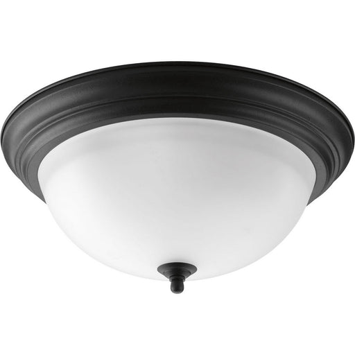 Myhouse Lighting Progress Lighting - P3926-80 - Three Light Flush Mount - Dome Glass - Alabaster - Forged Black