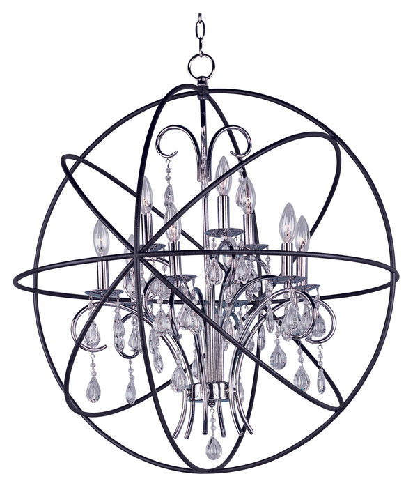 Myhouse Lighting Maxim - 25145ARPN - Nine Light Pendant - Orbit - Anthracite / Polished Nickel