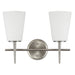 Myhouse Lighting Generation Lighting - 4440402-962 - Two Light Wall / Bath - Driscoll - Brushed Nickel