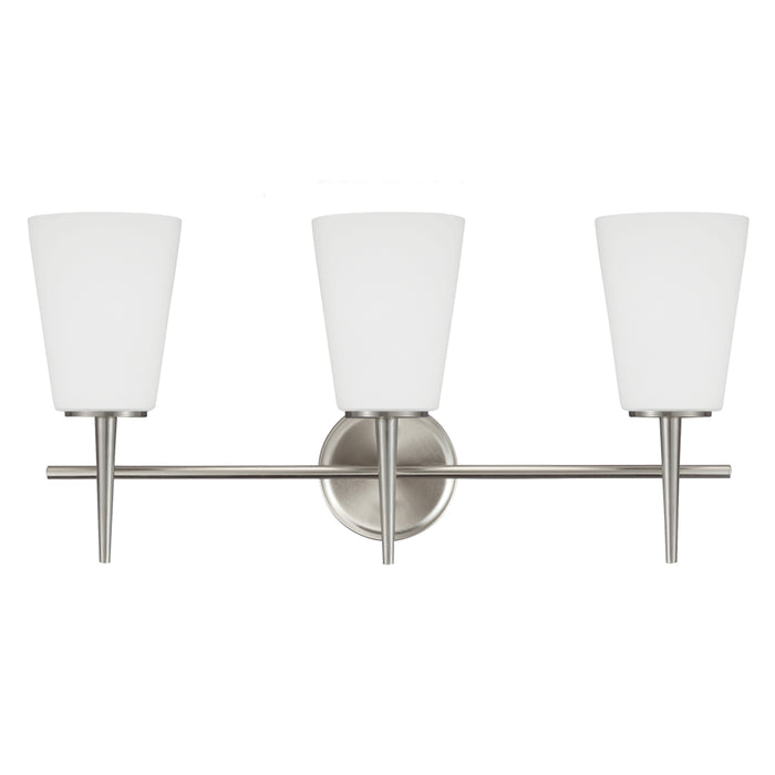 Myhouse Lighting Generation Lighting - 4440403-962 - Three Light Wall / Bath - Driscoll - Brushed Nickel