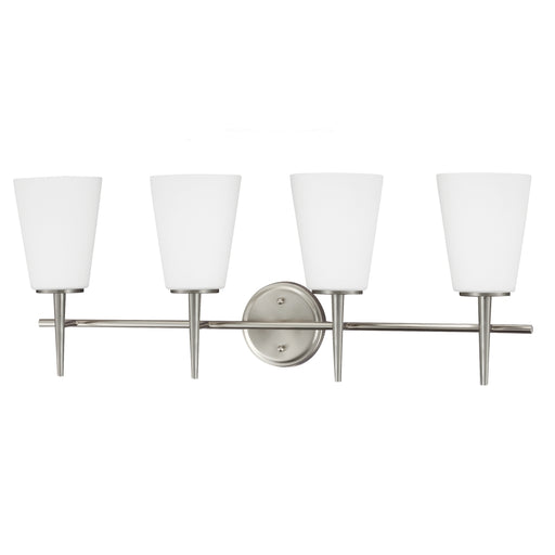 Myhouse Lighting Generation Lighting - 4440404-962 - Four Light Wall / Bath - Driscoll - Brushed Nickel