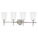 Myhouse Lighting Generation Lighting - 4440404-962 - Four Light Wall / Bath - Driscoll - Brushed Nickel