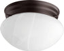 Myhouse Lighting Quorum - 3021-6-86 - One Light Ceiling Mount - 3021 Faux Alabaster Mushrooms - Oiled Bronze