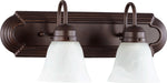 Myhouse Lighting Quorum - 5094-2-186 - Two Light Vanity - 5094 Vanities - Oiled Bronze w/ Faux Alabaster