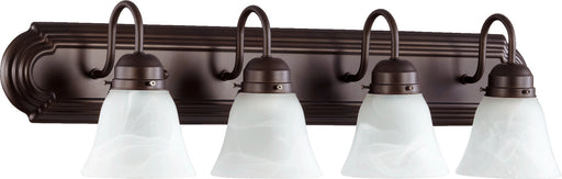 Myhouse Lighting Quorum - 5094-4-186 - Four Light Vanity - 5094 Vanities - Oiled Bronze w/ Faux Alabaster