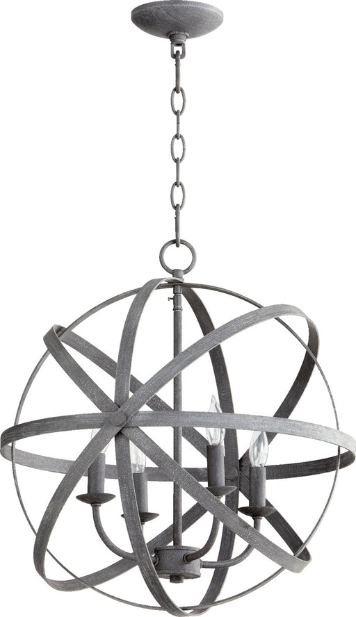 Myhouse Lighting Quorum - 6009-4-17 - Four Light Chandelier - Celeste - Zinc