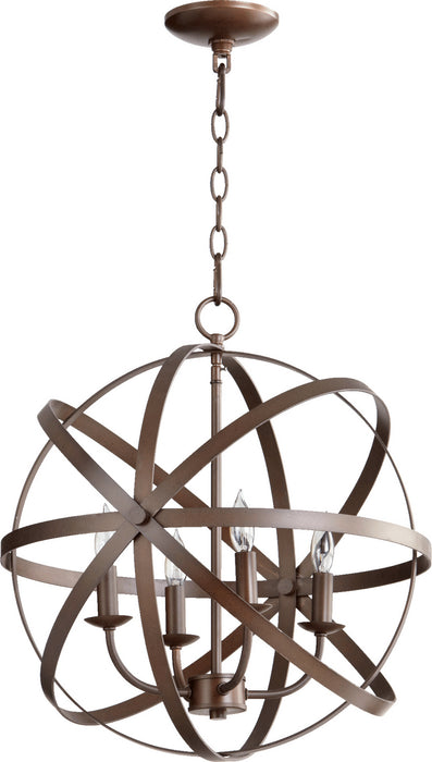 Myhouse Lighting Quorum - 6009-4-86 - Four Light Chandelier - Celeste - Oiled Bronze