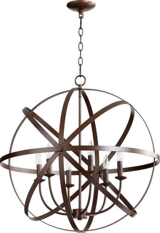Myhouse Lighting Quorum - 6009-6-86 - Six Light Chandelier - Celeste - Oiled Bronze