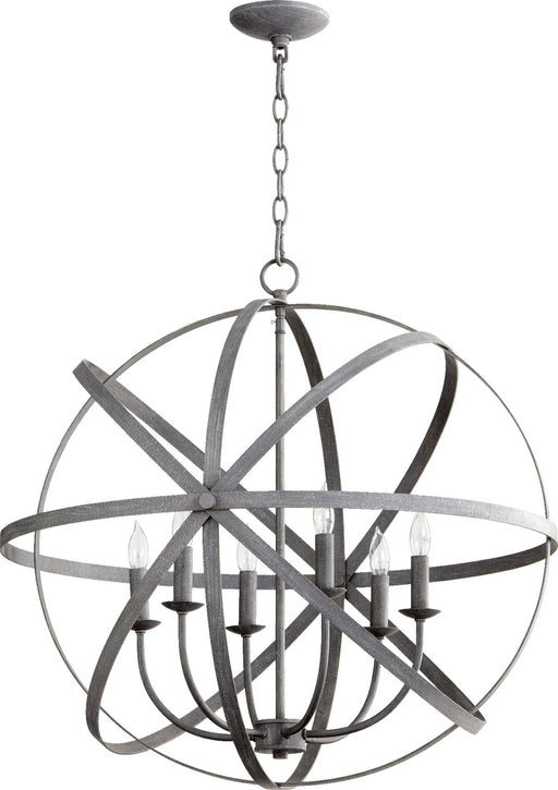 Myhouse Lighting Quorum - 6009-6-17 - Six Light Chandelier - Celeste - Zinc