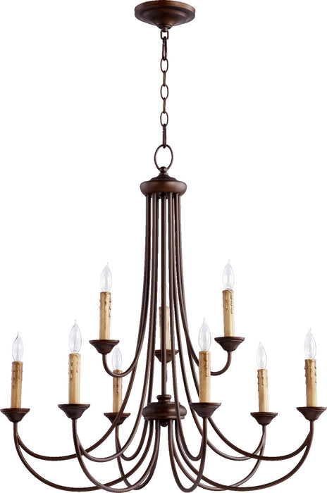 Myhouse Lighting Quorum - 6250-9-86 - Nine Light Chandelier - Brooks - Oiled Bronze