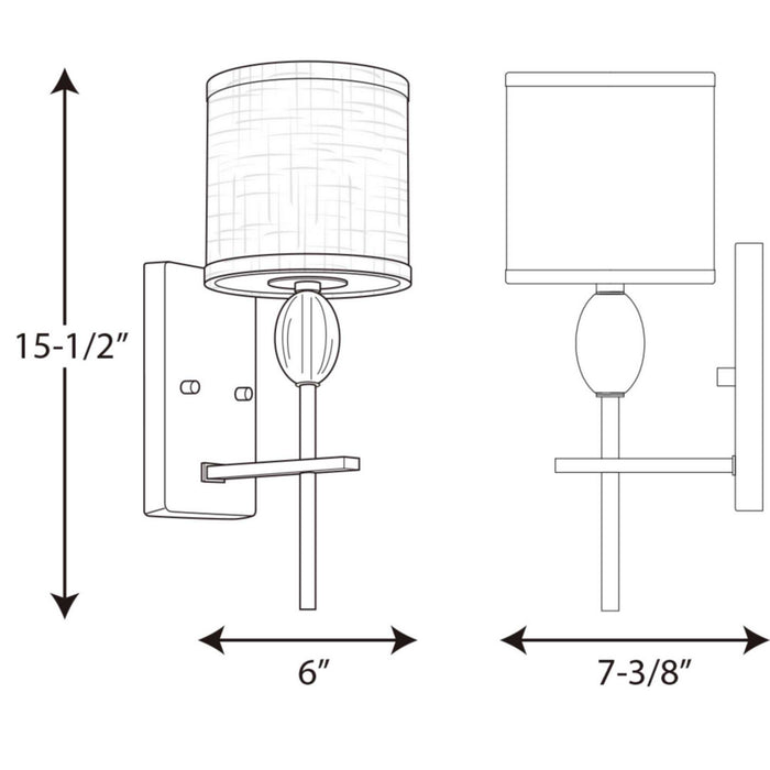 Myhouse Lighting Progress Lighting - P2060-15 - One Light Bath Bracket - Status - Polished Chrome