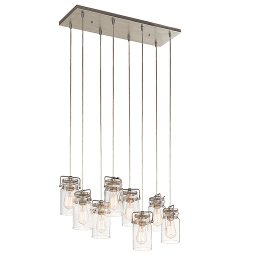 Myhouse Lighting Kichler - 42890NI - Eight Light Linear Chandelier - Brinley - Brushed Nickel