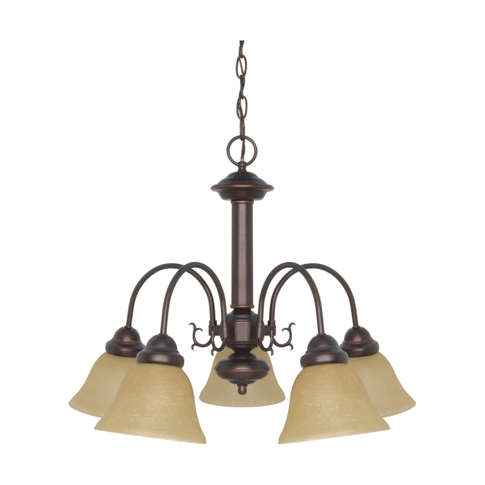 Ballerina Five Light Chandelier in Mahogany Bronze / Champagne