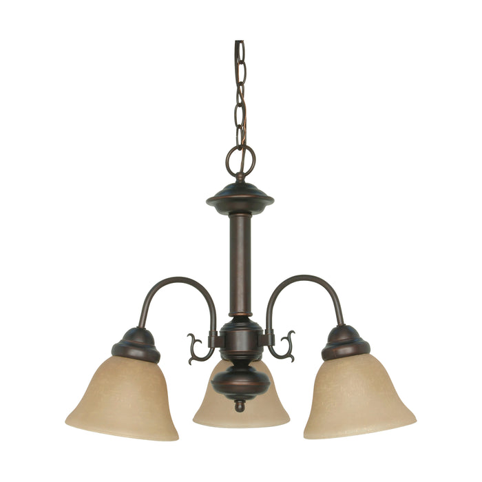 Ballerina Three Light Chandelier in Mahogany Bronze / Champagne