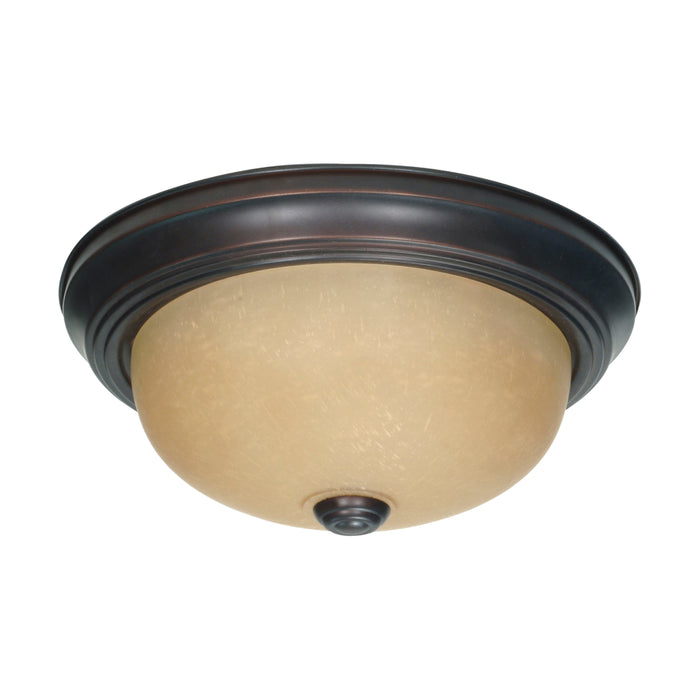 Two Light Flush Mount in Mahogany Bronze / Champagne