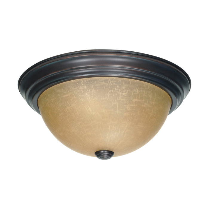 Two Light Flush Mount in Mahogany Bronze / Champagne