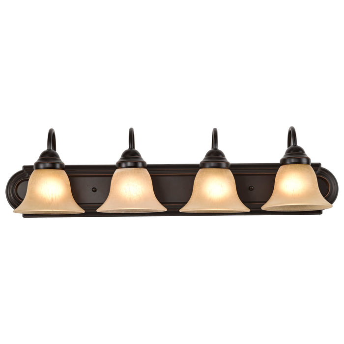 Ballerina Four Light Vanity in Mahogany Bronze / Champagne