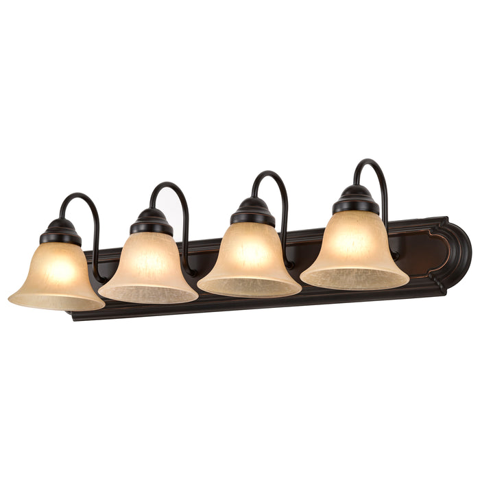 Ballerina Four Light Vanity in Mahogany Bronze / Champagne