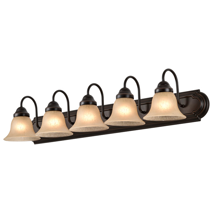 Ballerina Five Light Vanity in Mahogany Bronze / Champagne