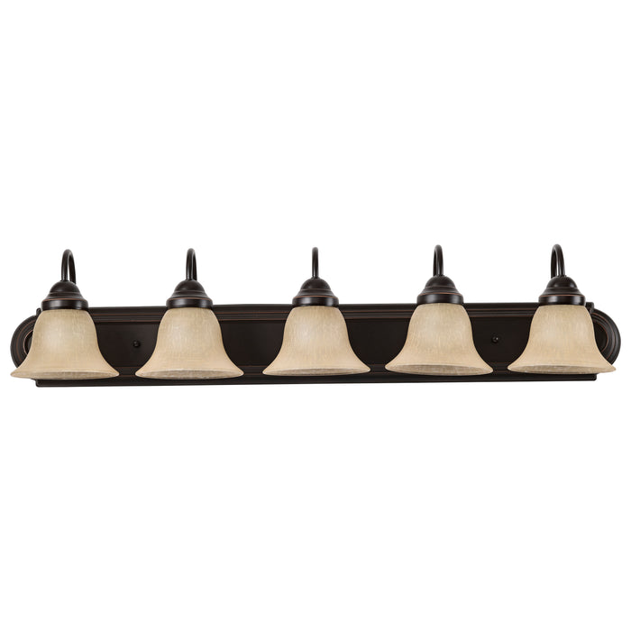 Ballerina Five Light Vanity in Mahogany Bronze / Champagne