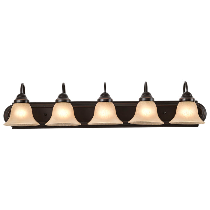 Ballerina Five Light Vanity in Mahogany Bronze / Champagne