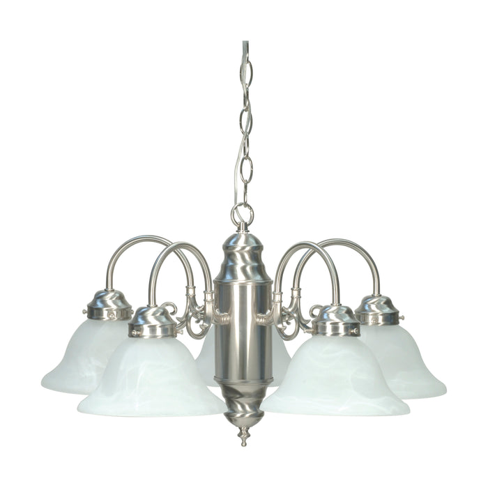 Chandelier Five Light Chandelier in Brushed Nickel