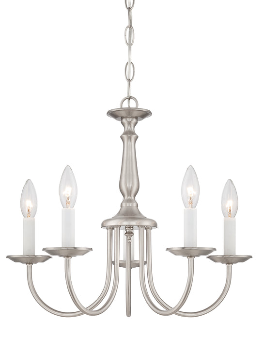 Chandelier Five Light Chandelier in Brushed Nickel