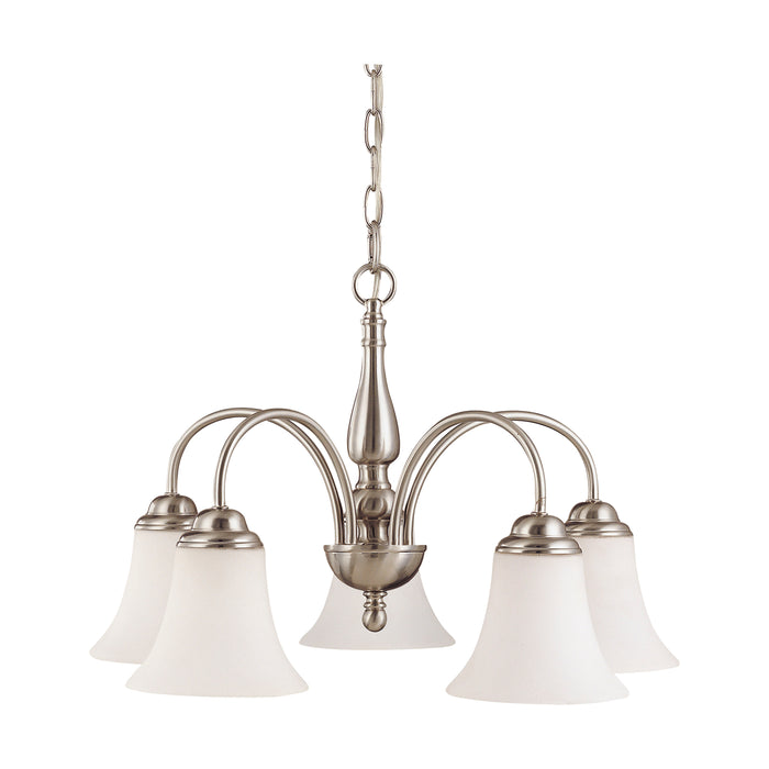 Dupont Five Light Chandelier in Brushed Nickel