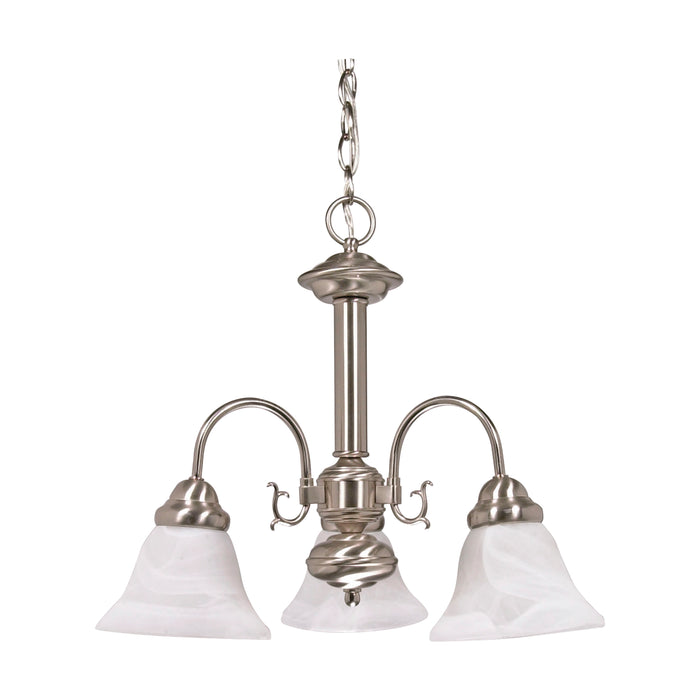 Ballerina Three Light Chandelier in Brushed Nickel