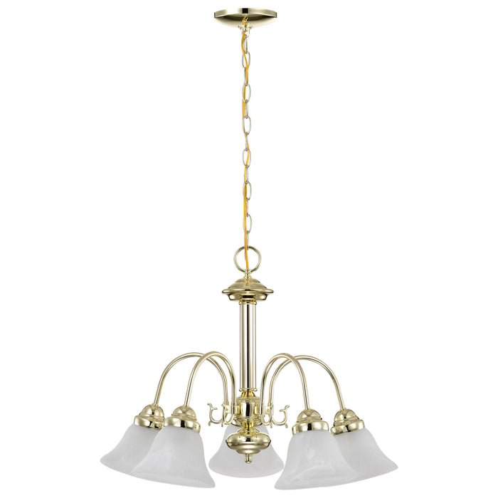 Ballerina Five Light Chandelier in Polished Brass