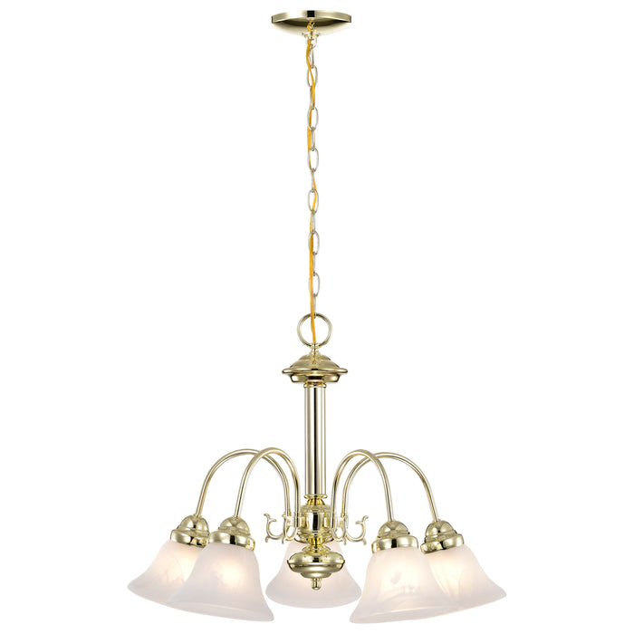 Ballerina Five Light Chandelier in Polished Brass