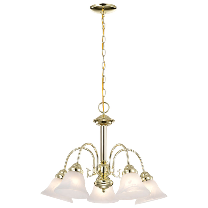 Ballerina Five Light Chandelier in Polished Brass