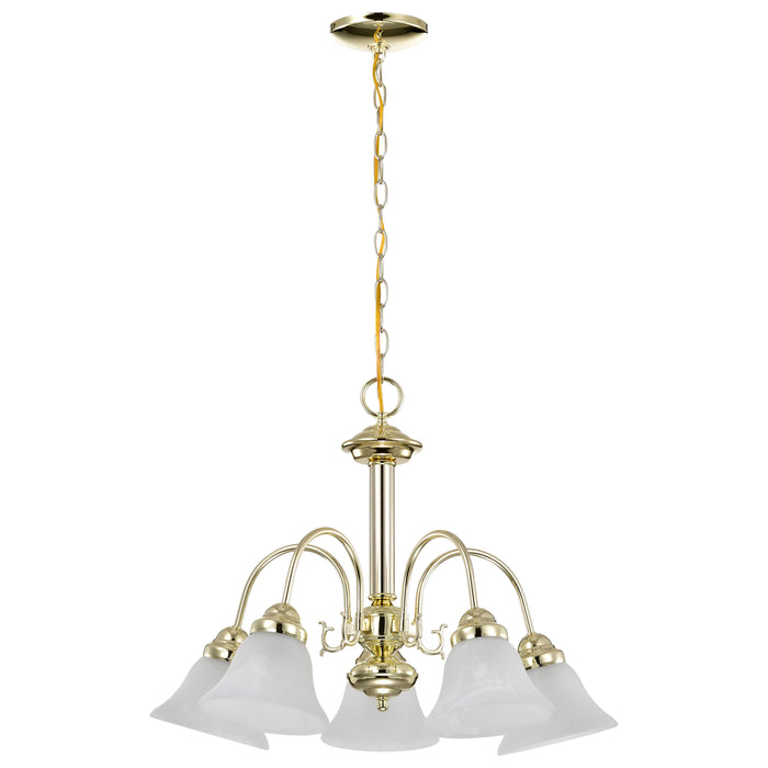 Ballerina Five Light Chandelier in Polished Brass