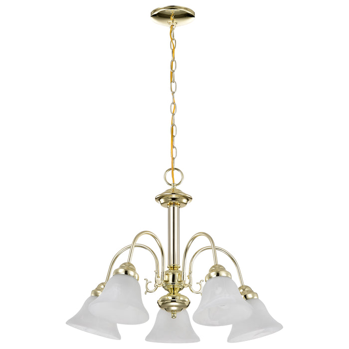 Ballerina Five Light Chandelier in Polished Brass