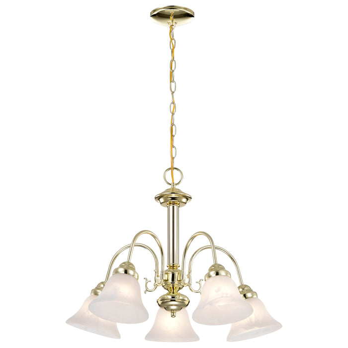 Ballerina Five Light Chandelier in Polished Brass